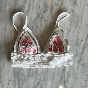 River Island Embroidered Bikini Top
